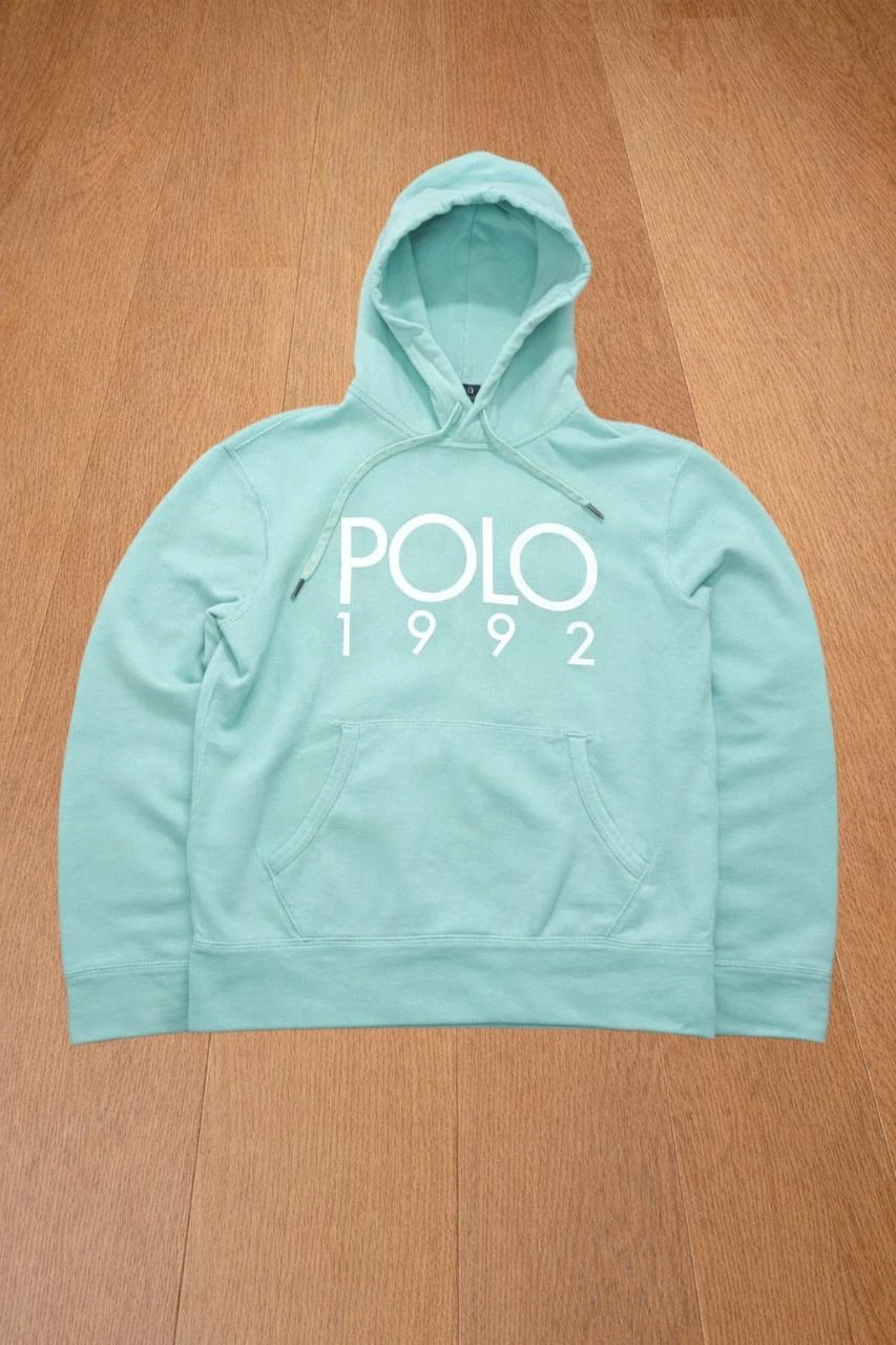 Sweat à Capuche Polo Ralph Lauren "POLO 1992" Vert Eau - Taille M